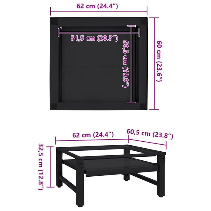 Washing Machine Pedestal Black 64 X 55 X 32.5 Cm Steel Axbxxbab