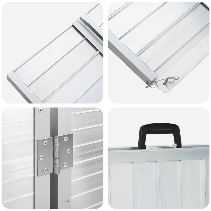 Wheelchair Ramp Folding Silver 62 X 73 X 5 Cm Aluminium Axbxobka