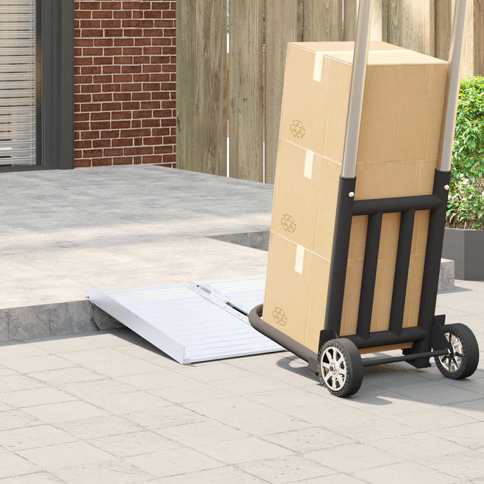 Wheelchair Ramp Folding Silver 62 X 73 X 5 Cm Aluminium Axbxobka