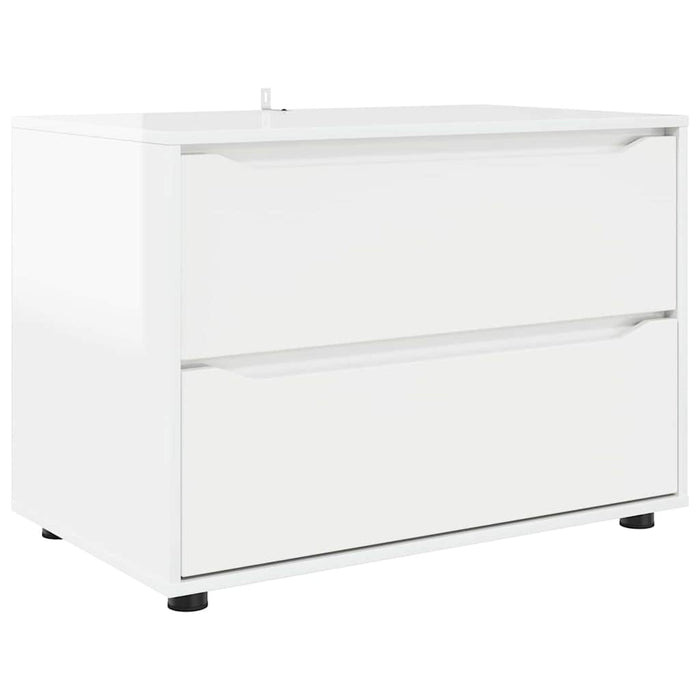 Storage Cabinet Glossy Look White 80 X 48 X 57 Cm Nnnnxo