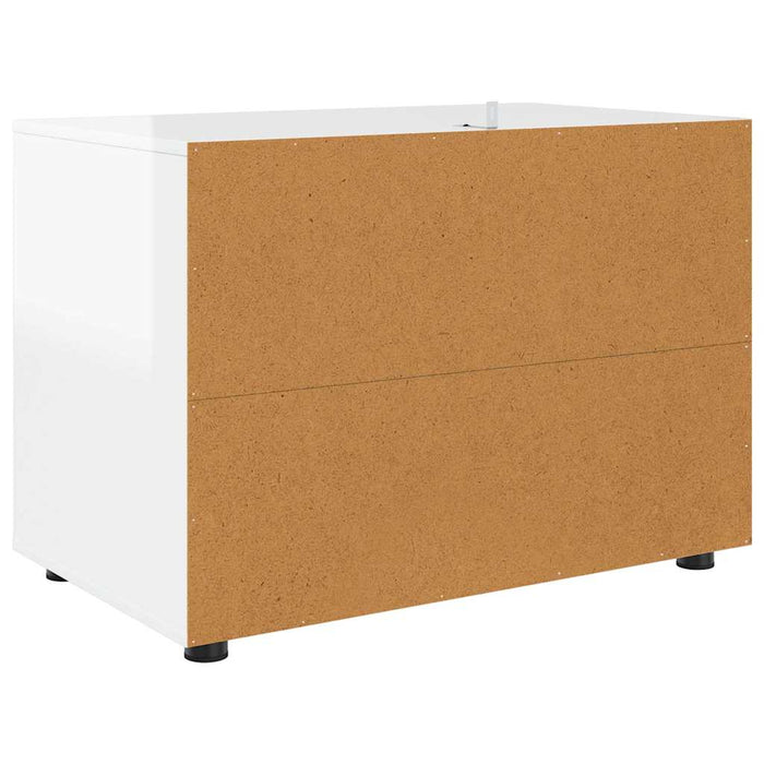 Storage Cabinet Glossy Look White 80 X 48 X 57 Cm Nnnnxo