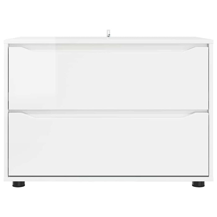 Storage Cabinet Glossy Look White 80 X 48 X 57 Cm Nnnnxo