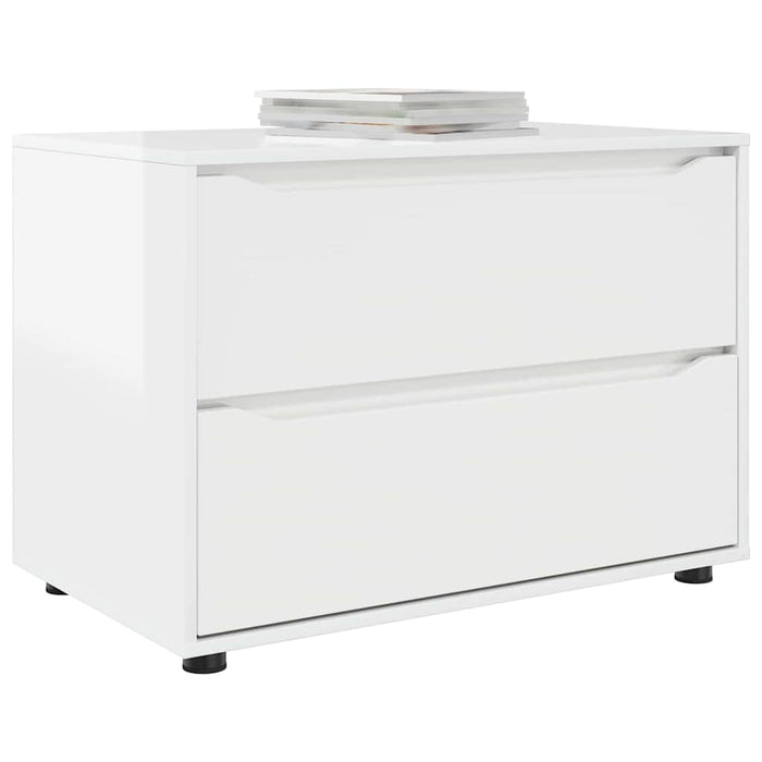 Storage Cabinet Glossy Look White 80 X 48 X 57 Cm Nnnnxo