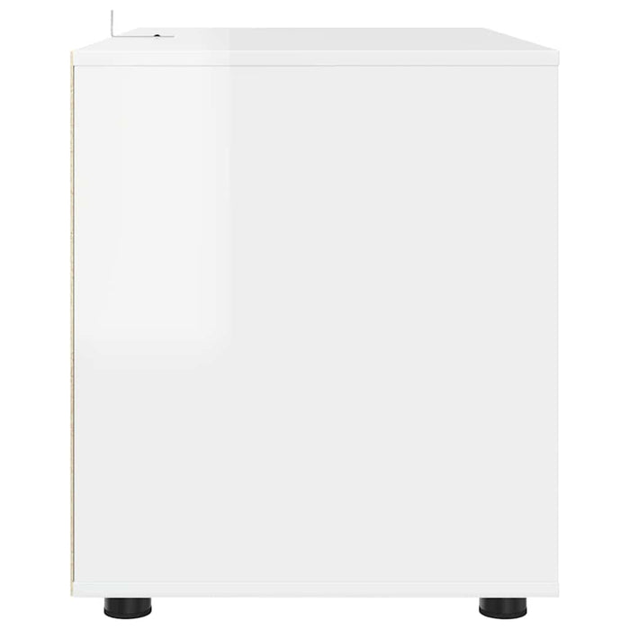 Storage Cabinet Glossy Look White 80 X 48 X 57 Cm Nnnnxo