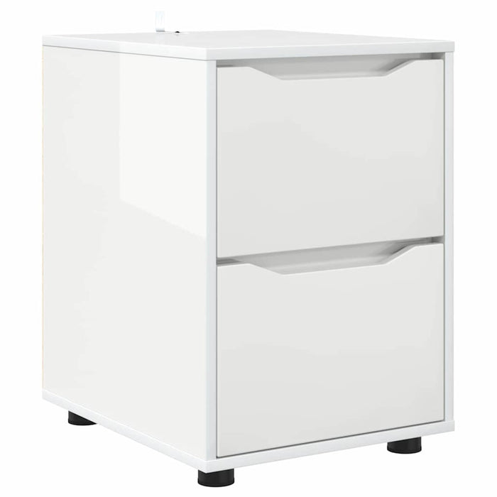 Storage Cabinet Glossy Look White 40 X 48 X 57 Cm Nnnnao