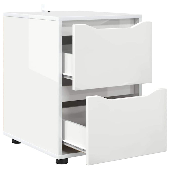 Storage Cabinet Glossy Look White 40 X 48 X 57 Cm Nnnnao
