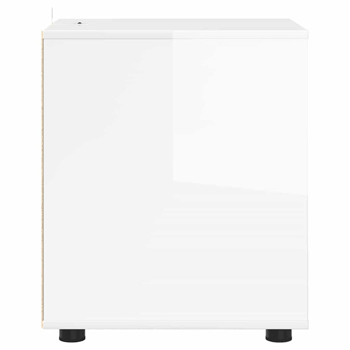Storage Cabinet Glossy Look White 40 X 48 X 57 Cm Nnnnao