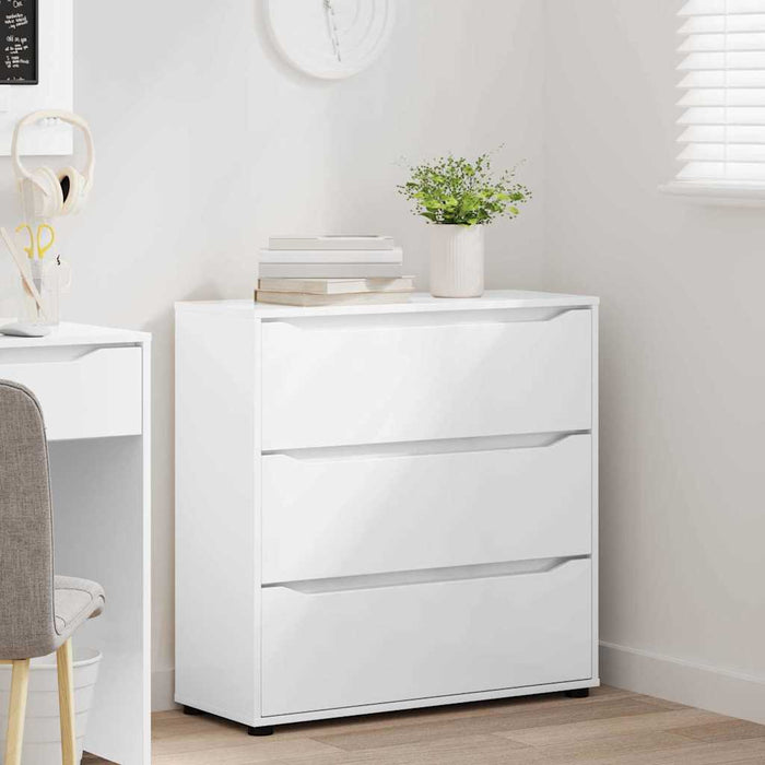 Storage Cabinet Glossy Look White 80 X 31 X 81 Cm Nnnnpo