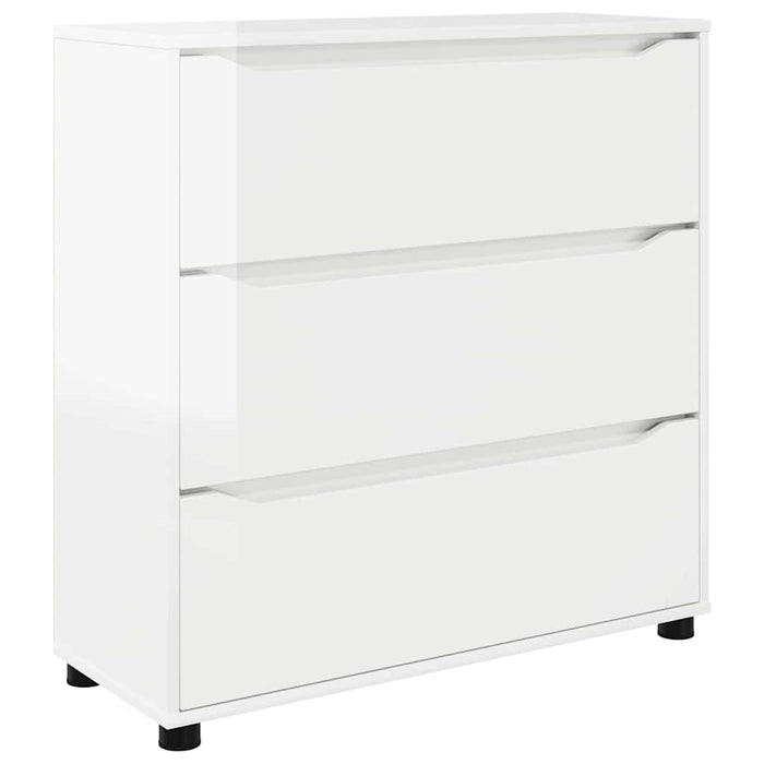 Storage Cabinet Glossy Look White 80 X 31 X 81 Cm Nnnnpo