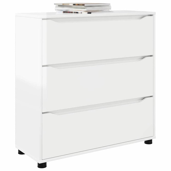 Storage Cabinet Glossy Look White 80 X 31 X 81 Cm Nnnnpo