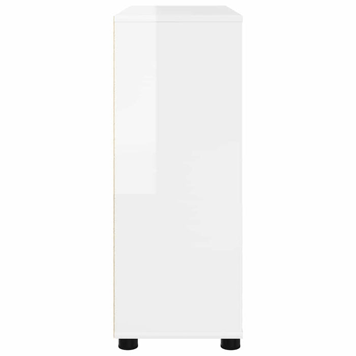 Storage Cabinet Glossy Look White 80 X 31 X 81 Cm Nnnnpo