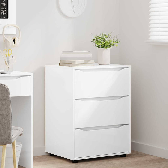 Storage Cabinet Glossy Look White 60 X 48 X 81 Cm Nnnnlo