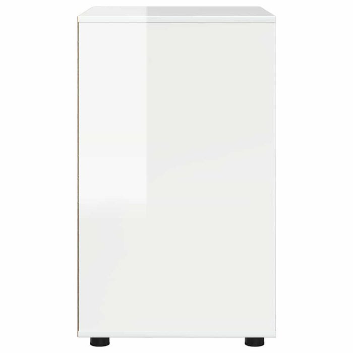 Storage Cabinet Glossy Look White 60 X 48 X 81 Cm Nnnnlo
