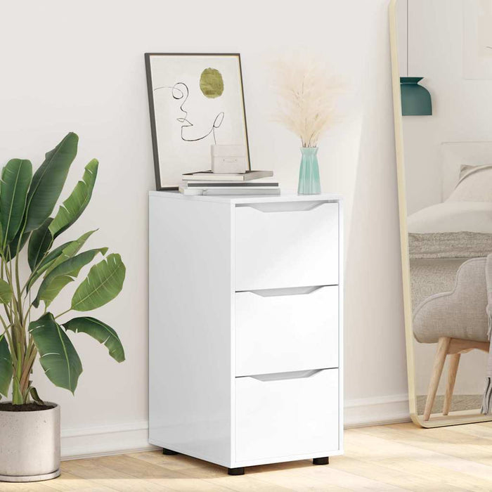 Storage Cabinet Glossy Look White 40 X 48 X 81 Cm Nnnnio