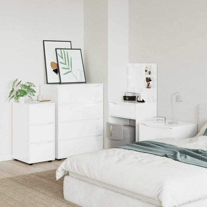 Storage Cabinet Glossy Look White 40 X 48 X 81 Cm Nnnnio