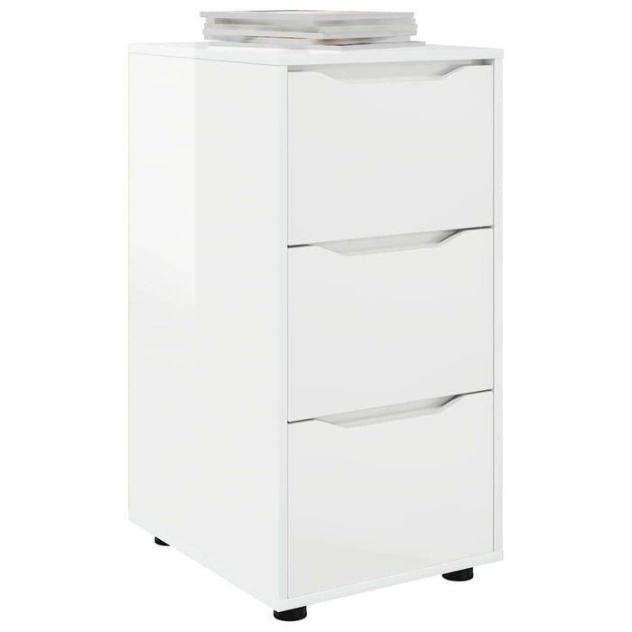 Storage Cabinet Glossy Look White 40 X 48 X 81 Cm Nnnnio