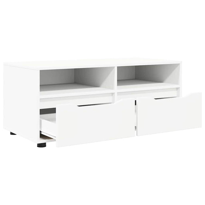 Tv Cabinet With Drawer White 100 X 48 X 43 Cm Engineered Wood Nnnkxi