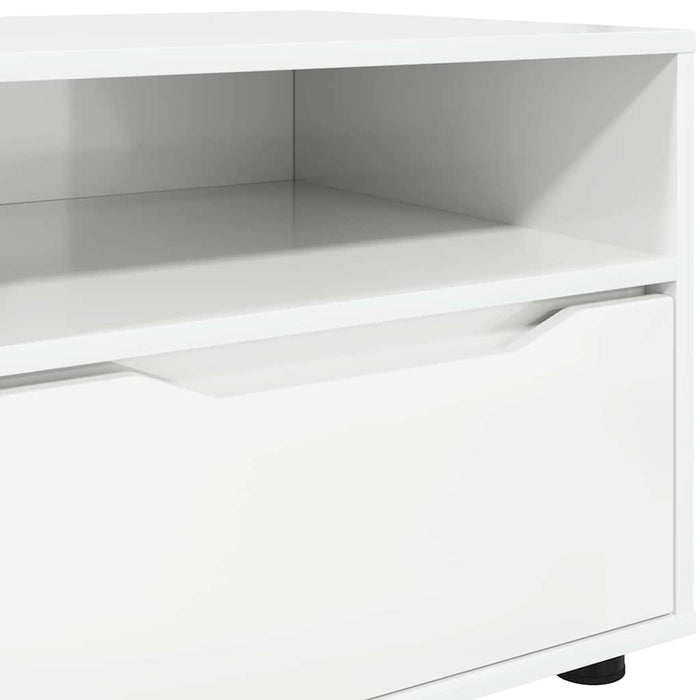 Tv Cabinet Glossy Look White 100 X 48 X 43 Cm Engineered Wood Nnnkto
