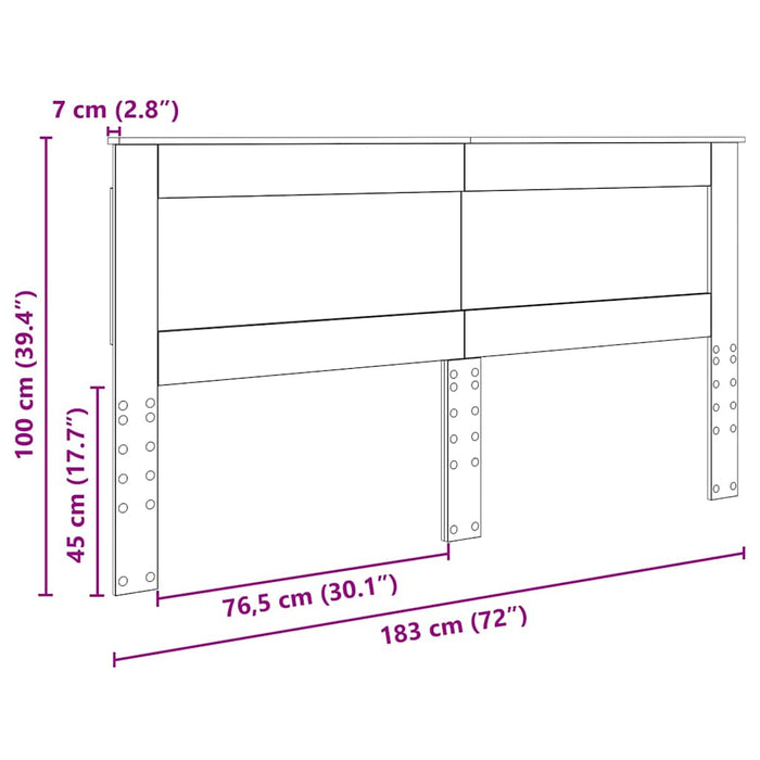 King Size Headboard With Headboard White 180 Cm Engineered Wood Nniaxp