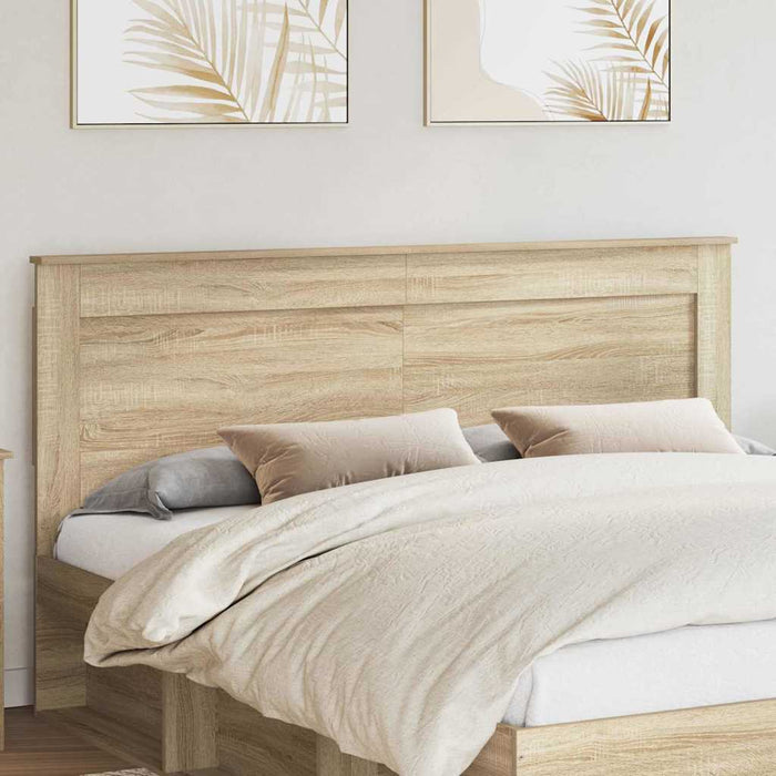 King Size Headboard With Headboard Sonoma Oak 180 Cm Engineered Wood Nniaxi