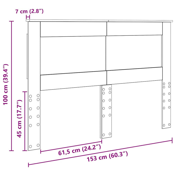Queen Size Headboard With Headboard White 150 Cm Engineered Wood Nniaao
