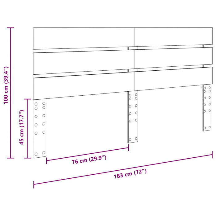 King Size Headboard With Headboard Sonoma Oak 180 Cm Engineered Wood Nnipop