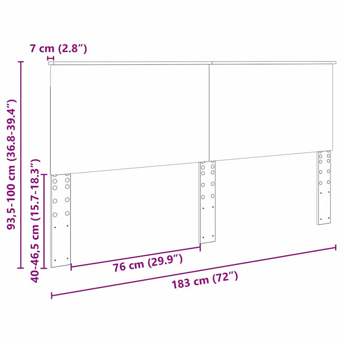 King Size Headboard With Headboard Sonoma Oak 180 Cm Engineered Wood Nnilbi