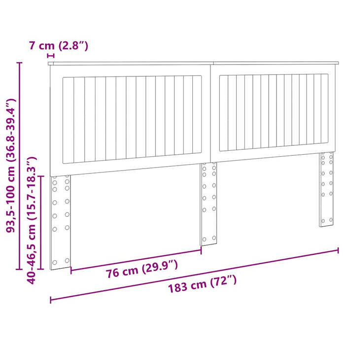 King Size Headboard With Headboard Sonoma Oak 180 Cm Engineered Wood Nniixn