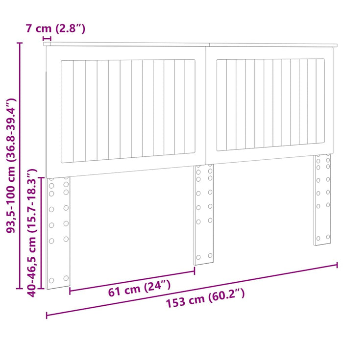 Queen Size Headboard With Headboard White 150 Cm Engineered Wood Nniiai