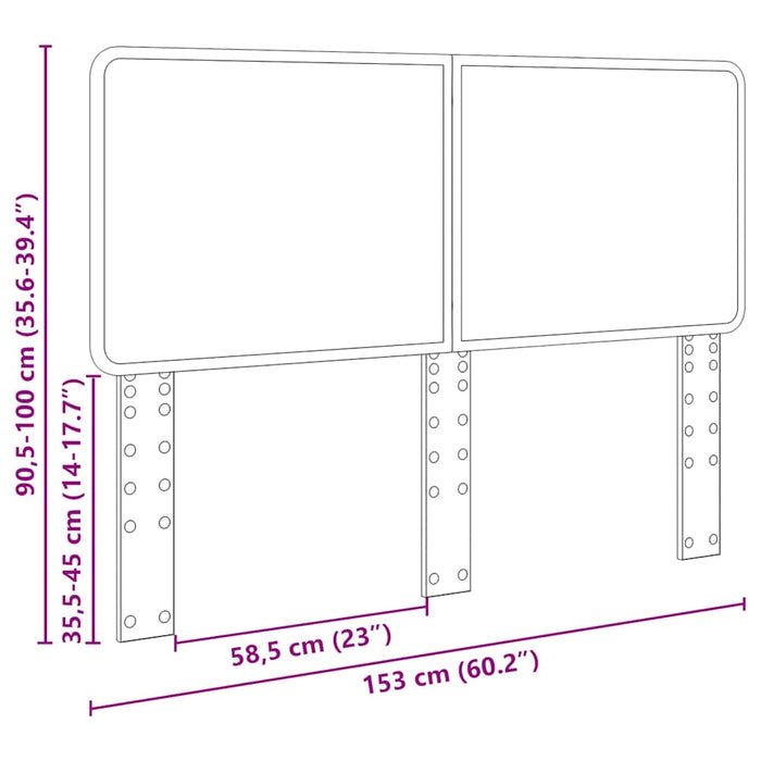 Queen Size Headboard With Headboard White 150 Cm Engineered Wood Nninln