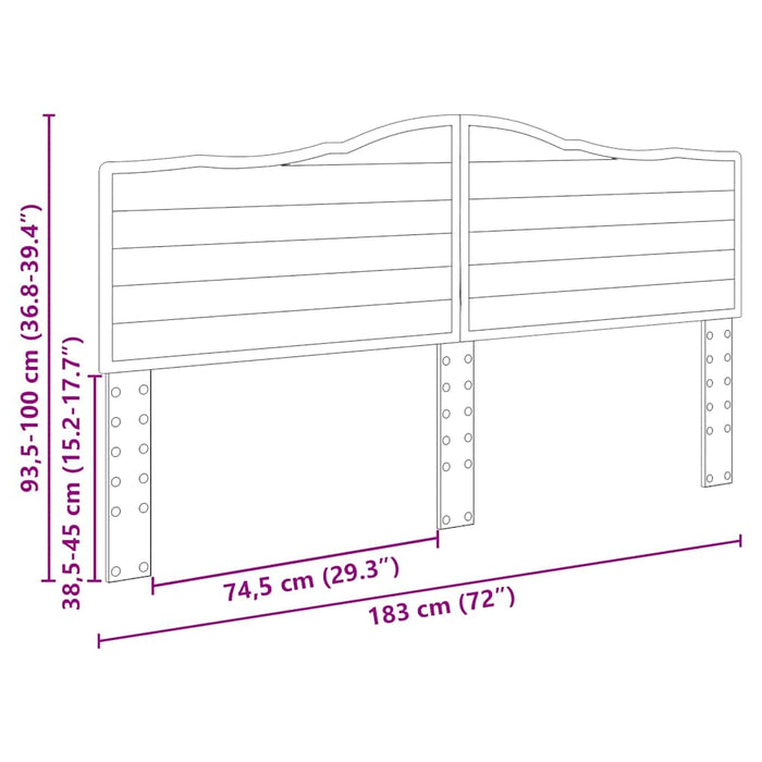 King Size Headboard With Headboard Sonoma Oak 180 Cm Engineered Wood Nnikib
