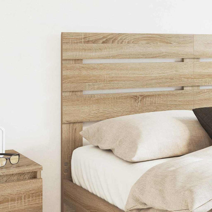 Queen Size Headboard With Headboard Sonoma Oak 150 Cm Engineered Wood Nnnoko