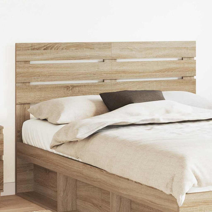 Queen Size Headboard With Headboard Sonoma Oak 150 Cm Engineered Wood Nnnoko