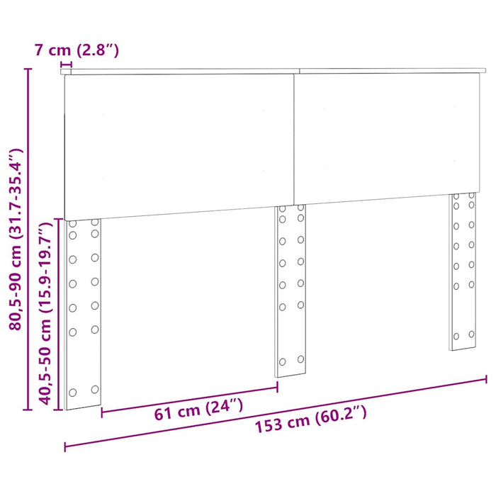 Queen Size Headboard With Headboard Sonoma Oak 150 Cm Engineered Wood Nnnxnk