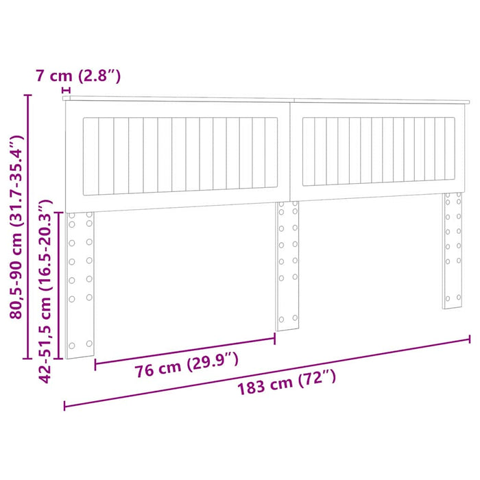 King Size Headboard With Headboard Sonoma Oak 180 Cm Engineered Wood Nnntnn