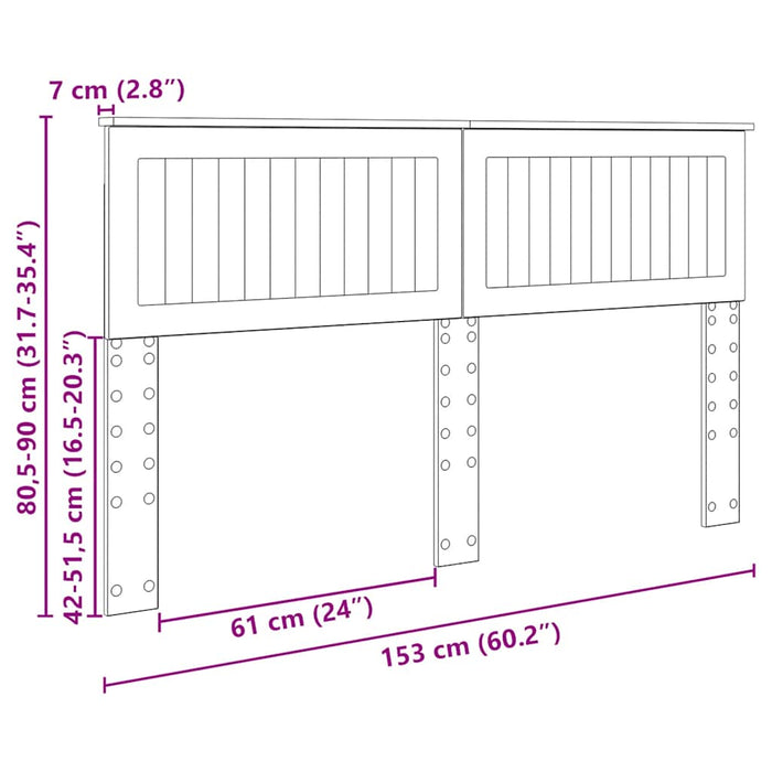 Queen Size Headboard With Headboard White 150 Cm Engineered Wood Nnnabi