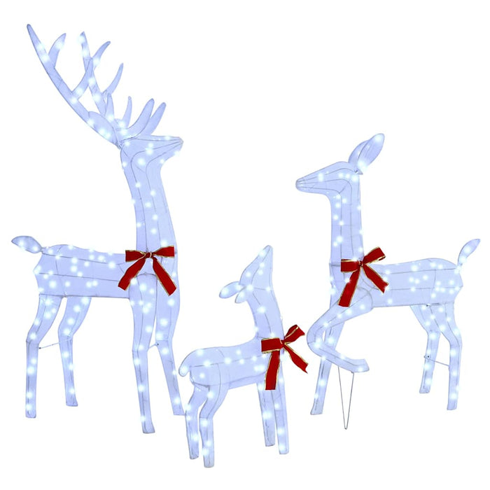 Reindeer Family 3 Pcs Cold White 68 X 26 X 127 Cm Fabric Axbokbpt