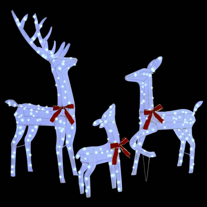 Reindeer Family 3 Pcs Cold White 68 X 26 X 127 Cm Fabric Axbokbpt