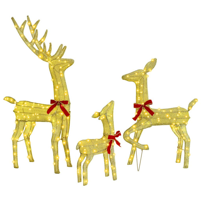 Reindeer Family 3 Pcs Warm White 68 X 26 X 127 Cm Fabric Axbokbpa