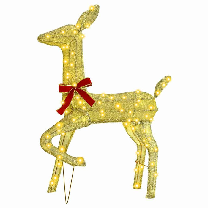 Reindeer Family 3 Pcs Warm White 68 X 26 X 127 Cm Fabric Axbokbpa