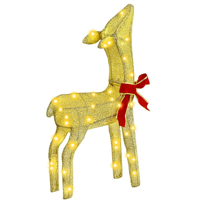 Reindeer Family 3 Pcs Warm White 68 X 26 X 127 Cm Fabric Axbokbpa