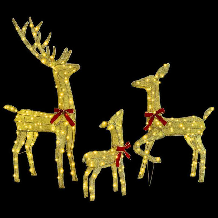 Reindeer Family 3 Pcs Warm White 68 X 26 X 127 Cm Fabric Axbokbpa