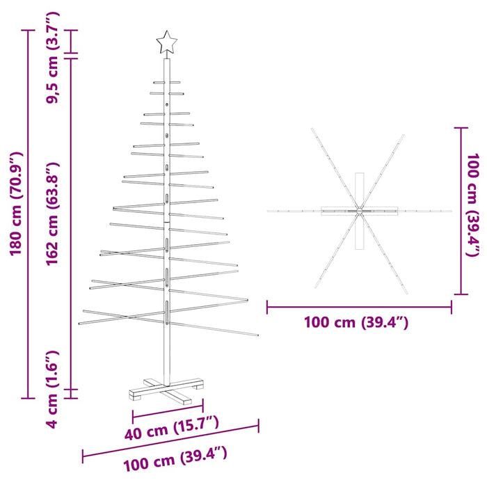 Wooden Christmas Tree With Stand Brown 180 Cm Bamboo Axbonbpx