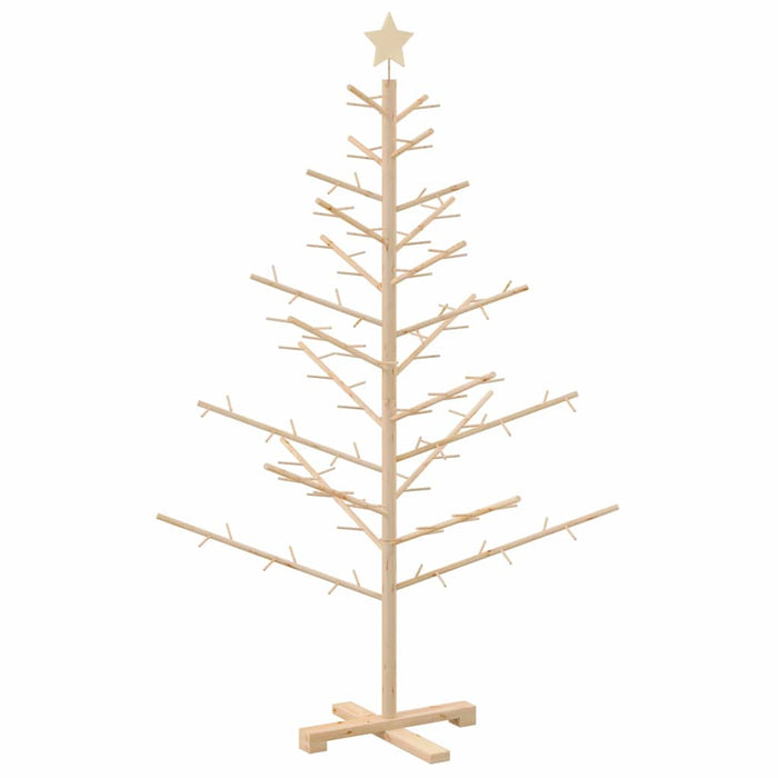 Wooden Christmas Tree With Stand Natural 150 Cm Solid Pine Wood Axbonbpl