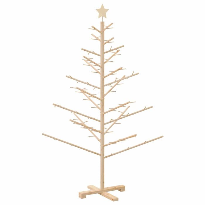 Wooden Christmas Tree With Stand Natural 150 Cm Solid Pine Wood Axbonbpl