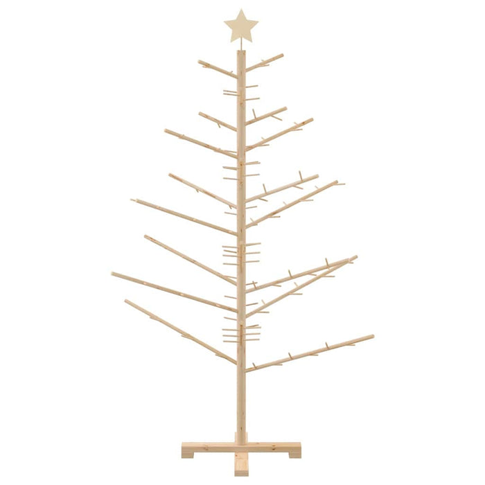 Wooden Christmas Tree With Stand Natural 150 Cm Solid Pine Wood Axbonbpl