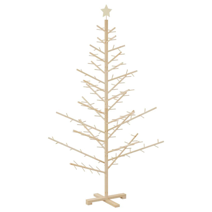Wooden Christmas Tree With Stand Natural 180 Cm Solid Pine Wood Axbonbpi