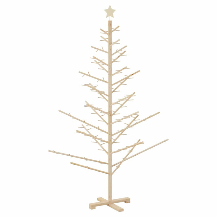Wooden Christmas Tree With Stand Natural 180 Cm Solid Pine Wood Axbonbpi