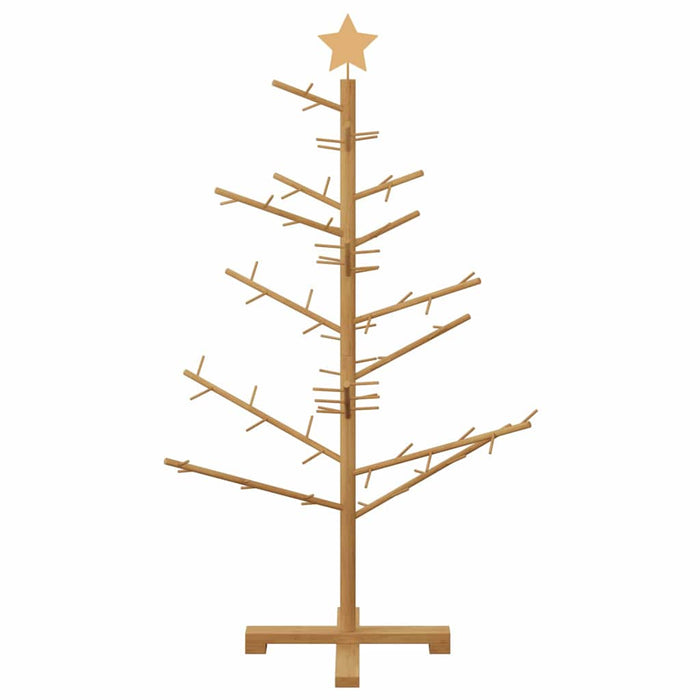 Wooden Christmas Tree With Stand Brown 125 Cm Solid Pine Wood Axbonblb