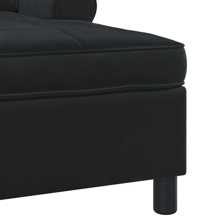 Lounge Chair With Cushion Black 91 X 157 X 91 Cm Velvet Axbxxkxi